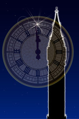 Big Ben New Years Clock Face