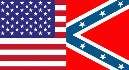 usa and confederate flag