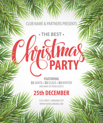 Christmas Party design template. Vector illustration