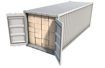 Container With Boxes