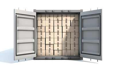 Container With Boxes