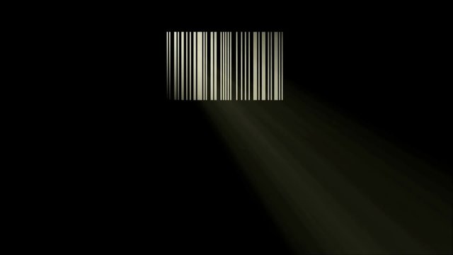 barcode like a window and passing light, 3d animation