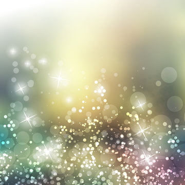 Sparkling Cover Design Template with Abstract, Blurred, Colorful Background