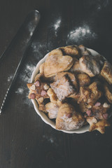 woman making ginger bread cookies in the kitchen