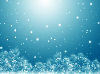 Blue Winter background. Christmas background. New Year background