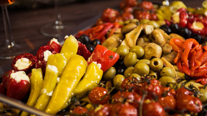 Hot Pepper, Olives and Tomatoes