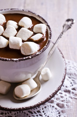 Hot chocolate with marshmallow