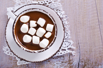 Hot chocolate with marshmallow