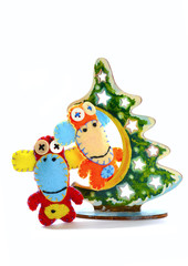 Felt  monkeys and Christmas tree