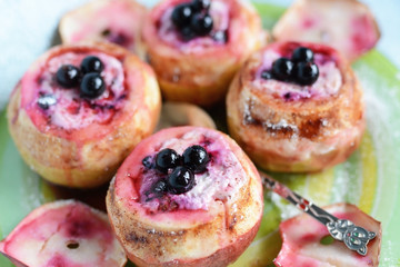 Baked apple with cottage cheese