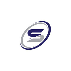 Single Initial Modern Logo Circle S