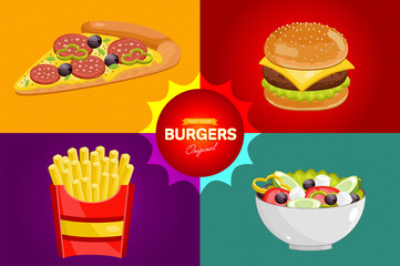 Fast food menu template.