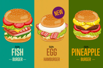 Burgers menu template.