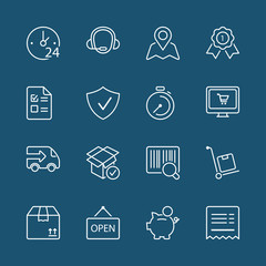 shopping white thin line iconset 1