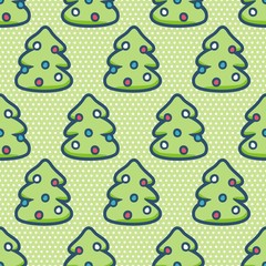 seamless background for new year with christmas trees. Vector illustration