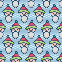 seamless background for new year with santa clauses. Vector illustration