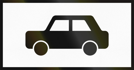 Norwegian supplementary road sign - Sign applies to cars