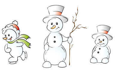 lustige Schneemänner Set 