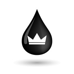 Vector oil drop icon with a crown
