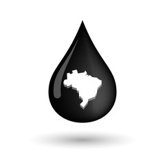 Vector oil drop icon with  a map of Brazil