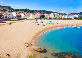 Fototapeta na wymiar Tossa de Mar beach in Costa Brava of Catalonia