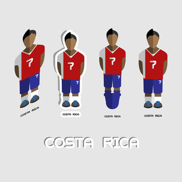 Costa Rica Soccer Team Sportswear Template