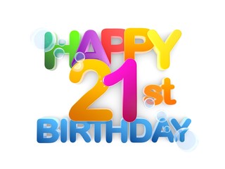 Happy 21st birthday Title, light
