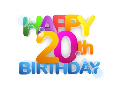 Happy 20th Birthday Title, light