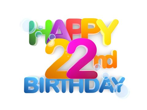 Happy 22nd Birthday Title, light