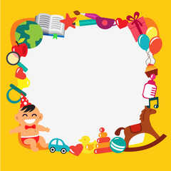 Obraz premium Cartoon kids frame