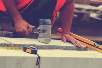 Construction worker doing his hard job.