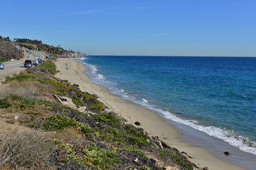 Malibu beach in California in November