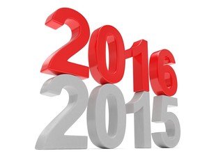 2015-2016 change new year 2016 isolated