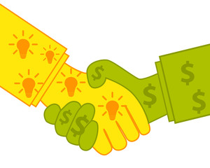 Selling ideas. Good deal. Business concept. Vector illustration