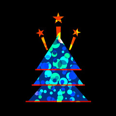 Icon Christmas tree for holiday season