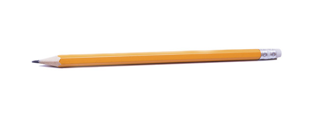 orange wooden pencil on a white background