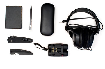 Set for man over white