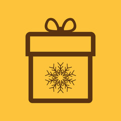 Gift box icon. Present symbol. Flat.