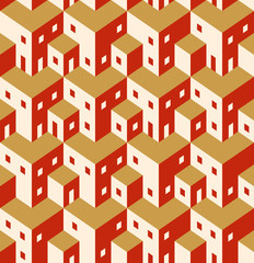 Naklejka premium isometric seamless town
