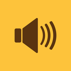 The speaker icon. Sound symbol. Flat