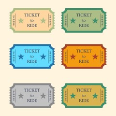 illustration with set of vector tickets
