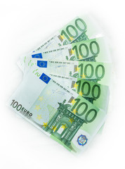 100 euro bills  euro banknotes money. European Union Currency