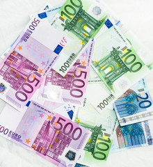 euro bills  euro banknotes money. European Union Currency