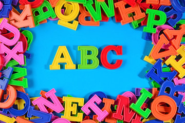 Plastic colored alphabet letters ABC