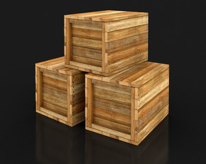 Wooden crates (clipping path included)
