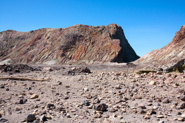 Volcanic Desert - Whakarri or White Island in the Bay of Plenty, New Zealand.