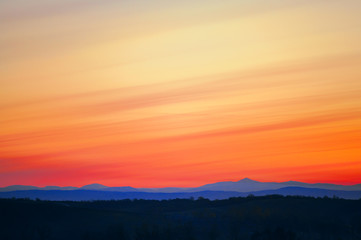 Dawn over the mountains/ Рассвет над горами.