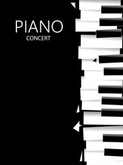 Fototapeta premium Abstract Music Art, Piano Poster (Vector Art)