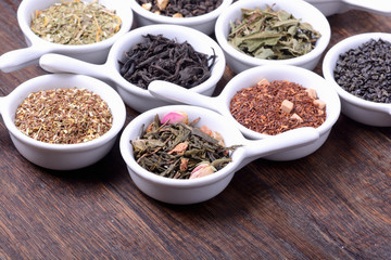 assortment of dry tea