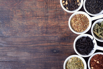 assortment of dry tea